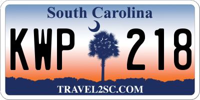SC license plate KWP218