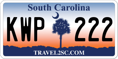 SC license plate KWP222