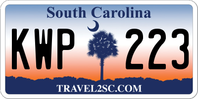 SC license plate KWP223