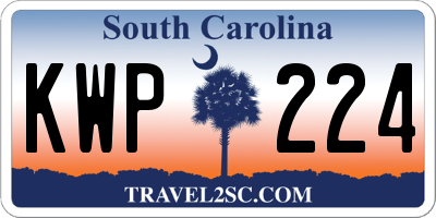 SC license plate KWP224