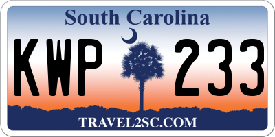 SC license plate KWP233