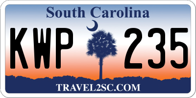 SC license plate KWP235