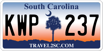 SC license plate KWP237