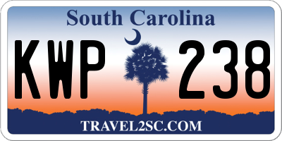 SC license plate KWP238