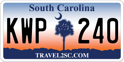 SC license plate KWP240