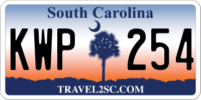 SC license plate KWP254