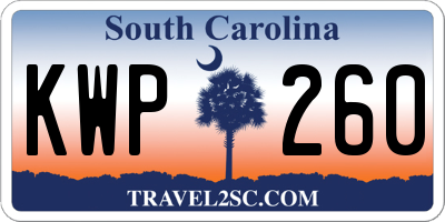 SC license plate KWP260