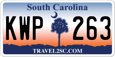 SC license plate KWP263