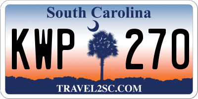 SC license plate KWP270