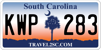 SC license plate KWP283
