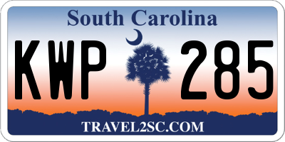 SC license plate KWP285