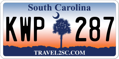 SC license plate KWP287
