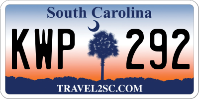 SC license plate KWP292