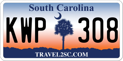 SC license plate KWP308