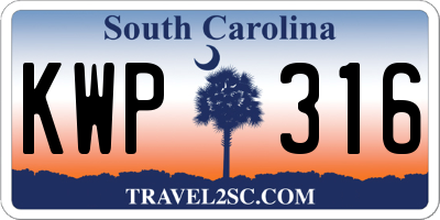 SC license plate KWP316