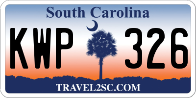 SC license plate KWP326