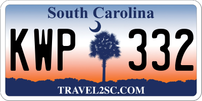 SC license plate KWP332