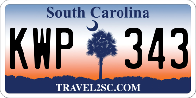 SC license plate KWP343