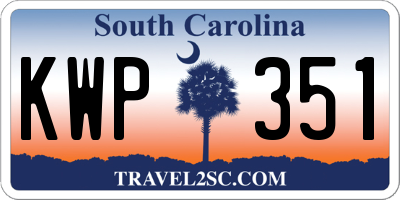 SC license plate KWP351