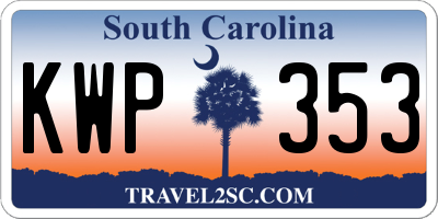 SC license plate KWP353