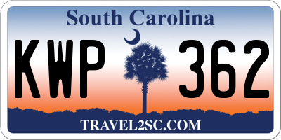 SC license plate KWP362
