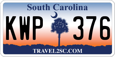 SC license plate KWP376