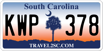 SC license plate KWP378