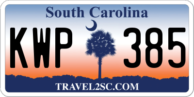 SC license plate KWP385