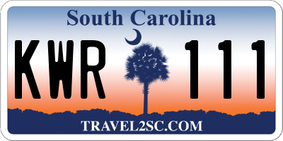 SC license plate KWR111
