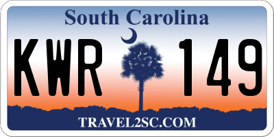 SC license plate KWR149