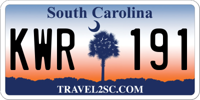 SC license plate KWR191
