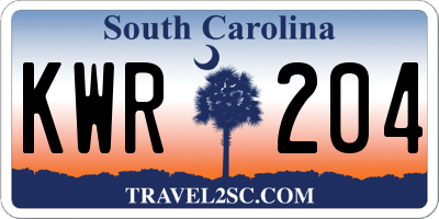 SC license plate KWR204