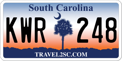 SC license plate KWR248