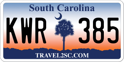 SC license plate KWR385