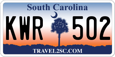 SC license plate KWR502