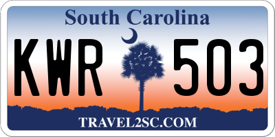 SC license plate KWR503