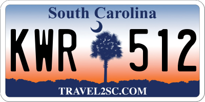SC license plate KWR512