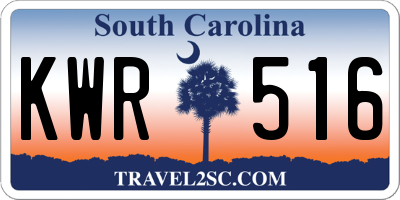 SC license plate KWR516