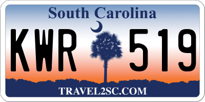 SC license plate KWR519