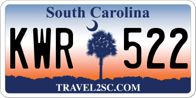 SC license plate KWR522