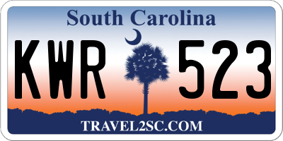 SC license plate KWR523