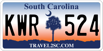 SC license plate KWR524