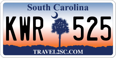 SC license plate KWR525