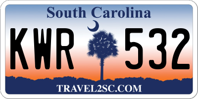 SC license plate KWR532