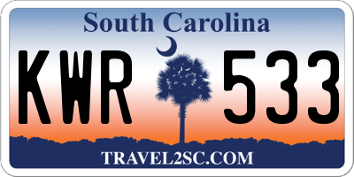 SC license plate KWR533