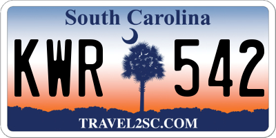 SC license plate KWR542