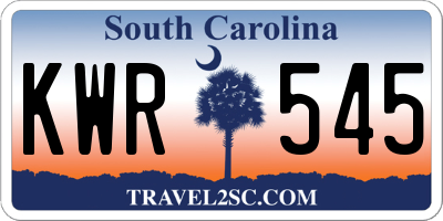 SC license plate KWR545