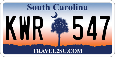 SC license plate KWR547