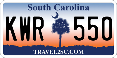 SC license plate KWR550