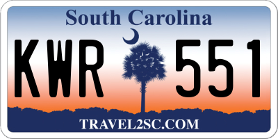 SC license plate KWR551